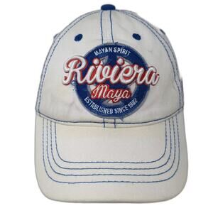 Banana Bay Baseball Cap White Blue OS Riviera Maya Tequila Soul Hat Slideback